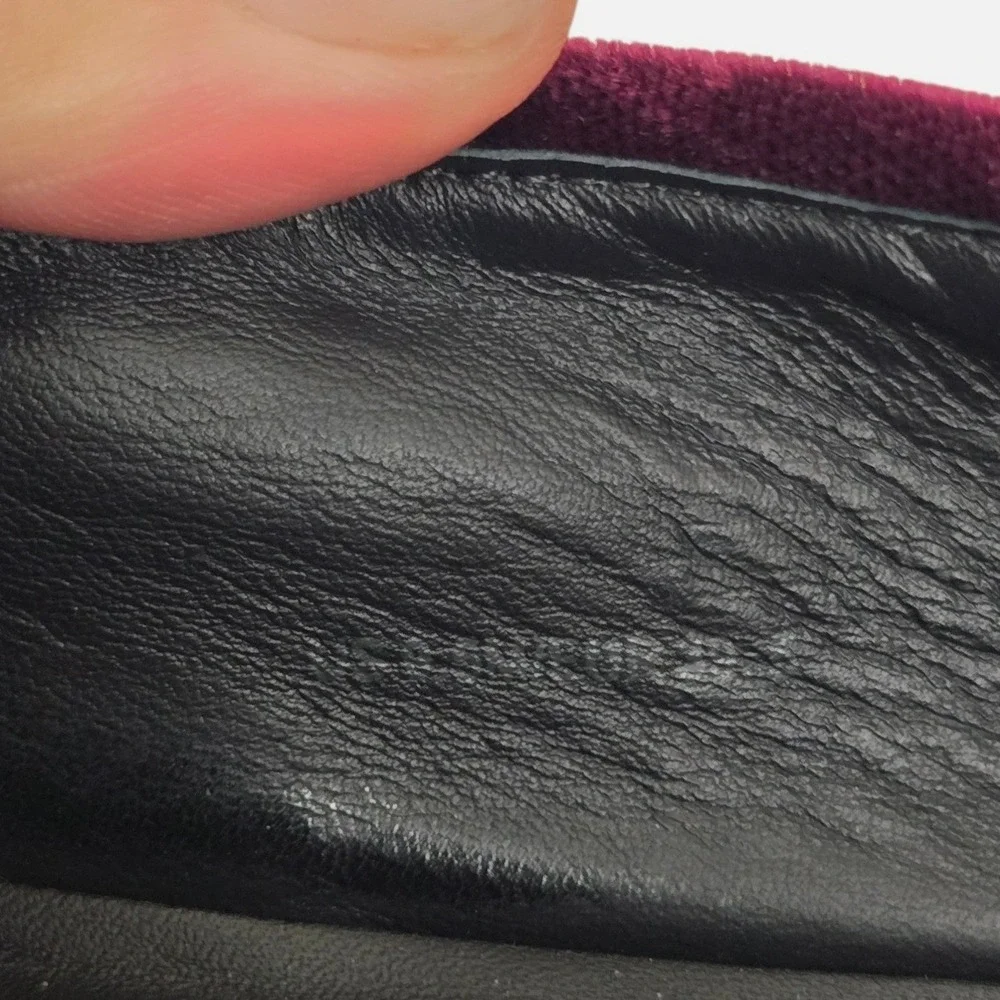 Vince Womens Size 9.5 Burgundy‎ Velvet Slip On Sneakers Round Toe Platform Shoes